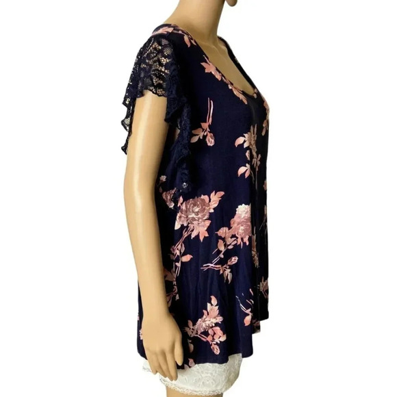 TORRID Women's Super Soft Knit wear what you love floral blue Top Plus Size 2 - Picture 2 of 5